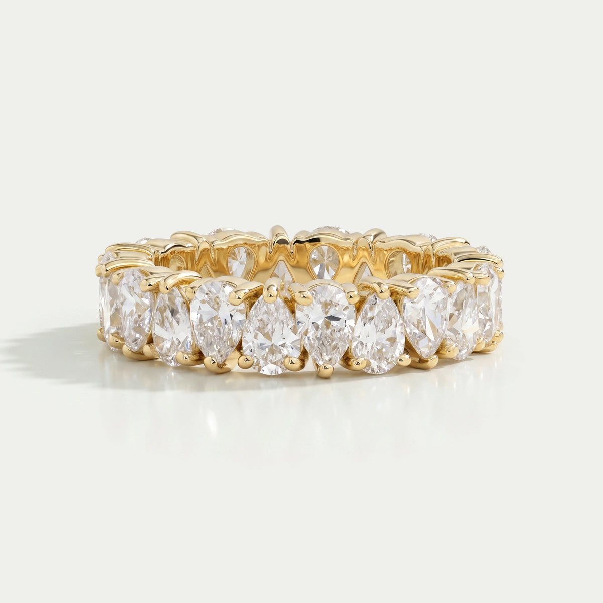 Pear Cut Lab Diamond Full Eternity Wedding Band Rings
