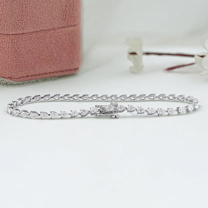 Pear Diamond Tennis Bracelet - East West Set Bracelet