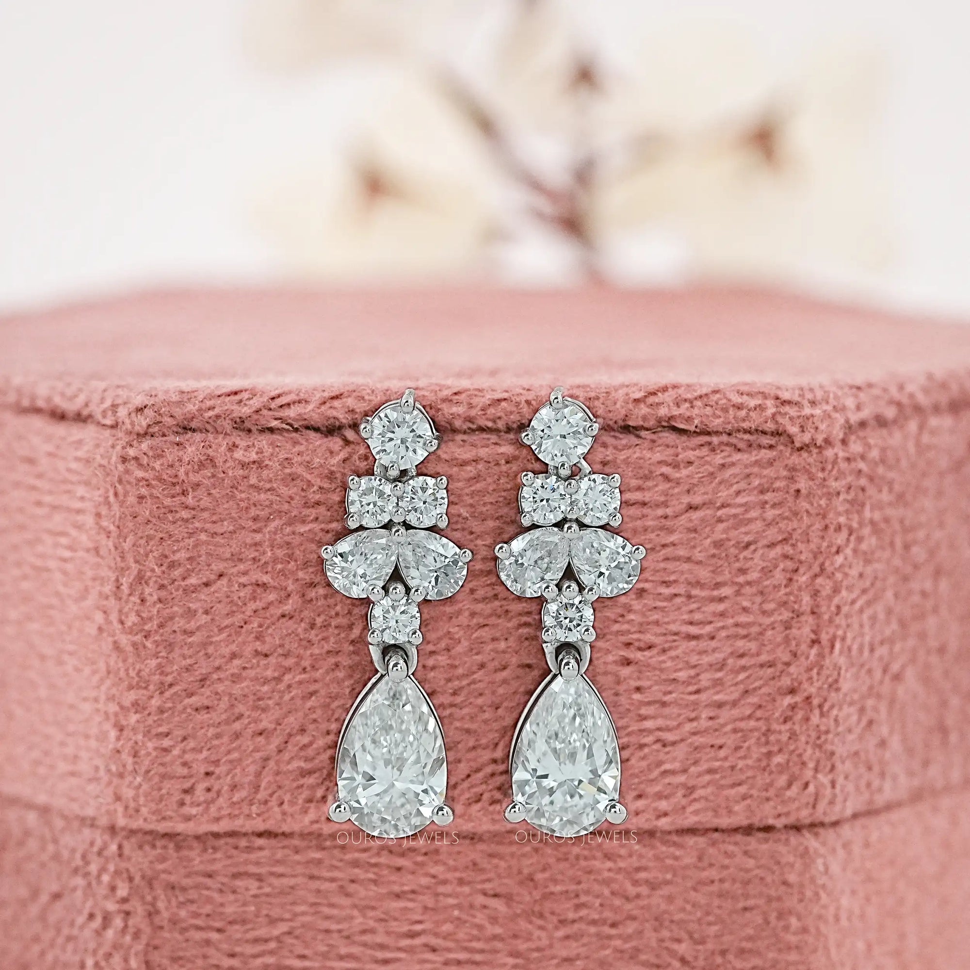 Pear Lab Grown Diamond Drop Earrings