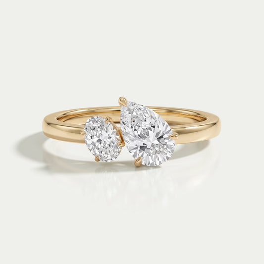 Oval And Pear Lab Diamond Toi Et Moi Ring Ring