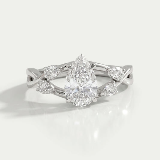Infinity Pear Lab Diamond Engagement Ring Ring