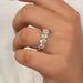 [A Women wearing Pear Cut Lab Diamond Ring]-[Ouros Jewels]