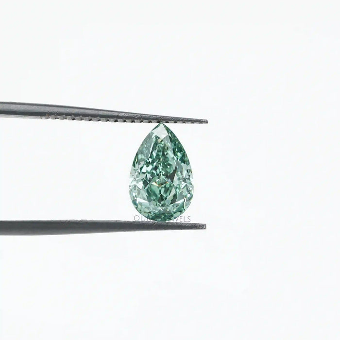 [Brilliant Green Pear Cut Lab Grown Diamond]-[Ouros Jewels]