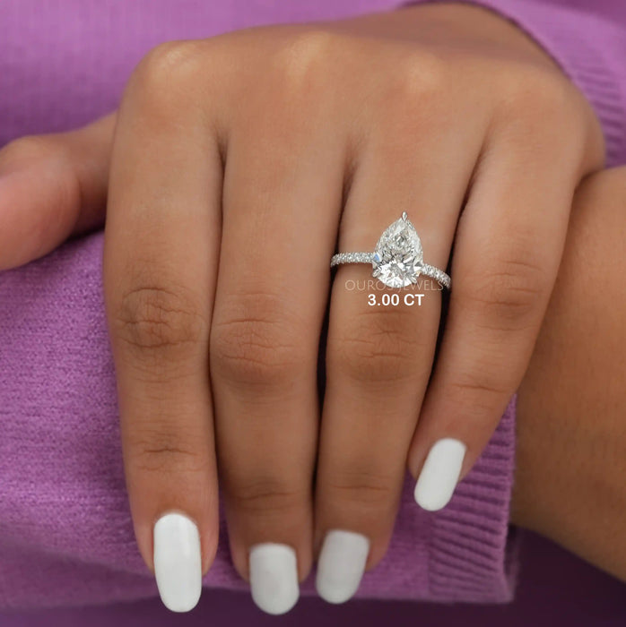 [Pear Diamond Ring]-[Ouros Jewels]