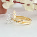[Pear Shaped Diamond Wedding Ring Set In Yellow Gold]-[Ouos jewels]