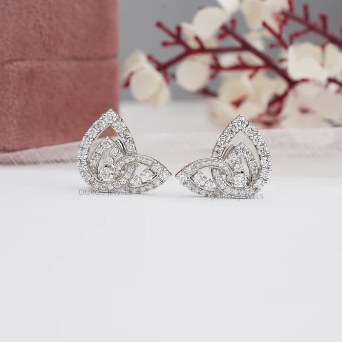[Pear Shape Lab Diamond Earrings]-[Ouros Jewels]