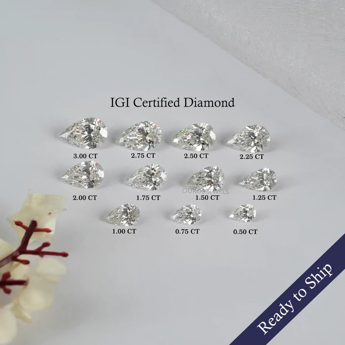 IGI Certified Pear Cut Lab Grown Diamond