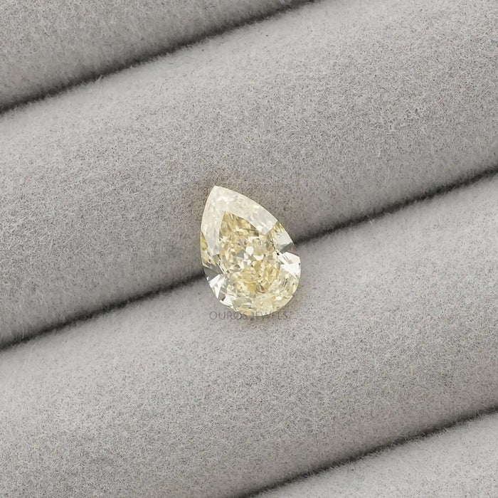 [Pear Shape Yellow Colored Diamond]-[Ouros Jewels]