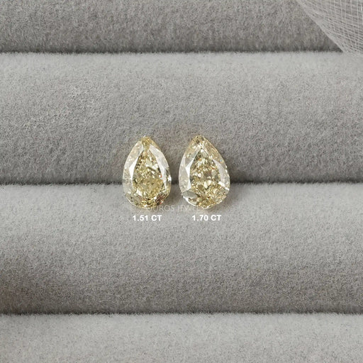 [Pear Cut Yellow Loose Diamonds]-[Ouros Jewels]