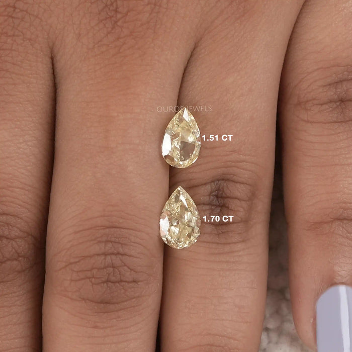 [Pear Cut Yellow Lab Grown Diamonds]-[Ouros Jewels]