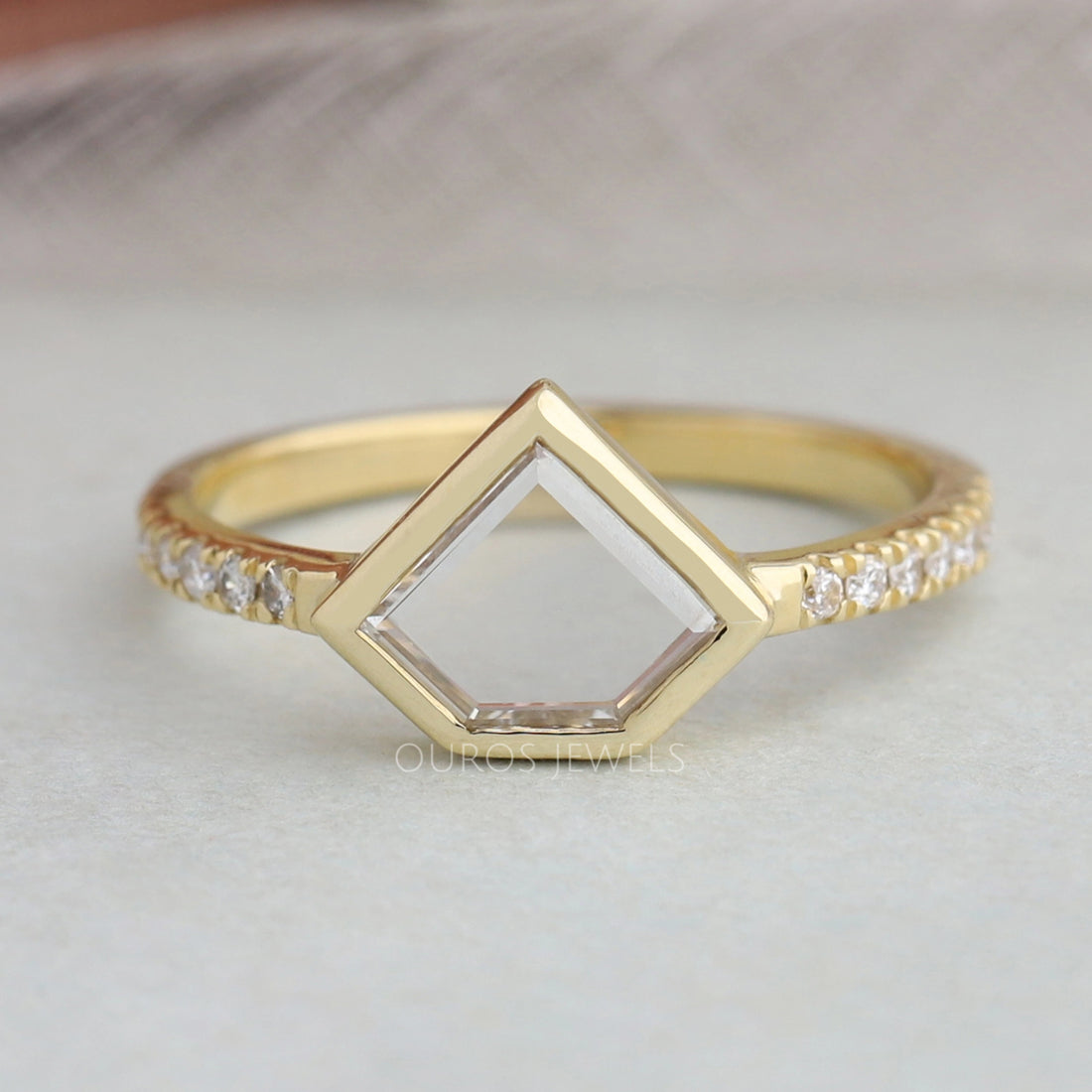 Pentagon Portrait Cut Lab Grown Diamond Ring