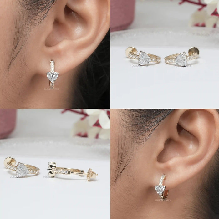 [Collage pf Pear Diamond Hoop Earrings]-[Ouros jewels]