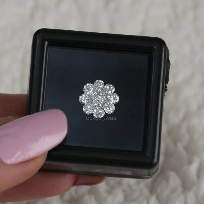 Large emerald pie cut diamond earrings with halo - YouTube
