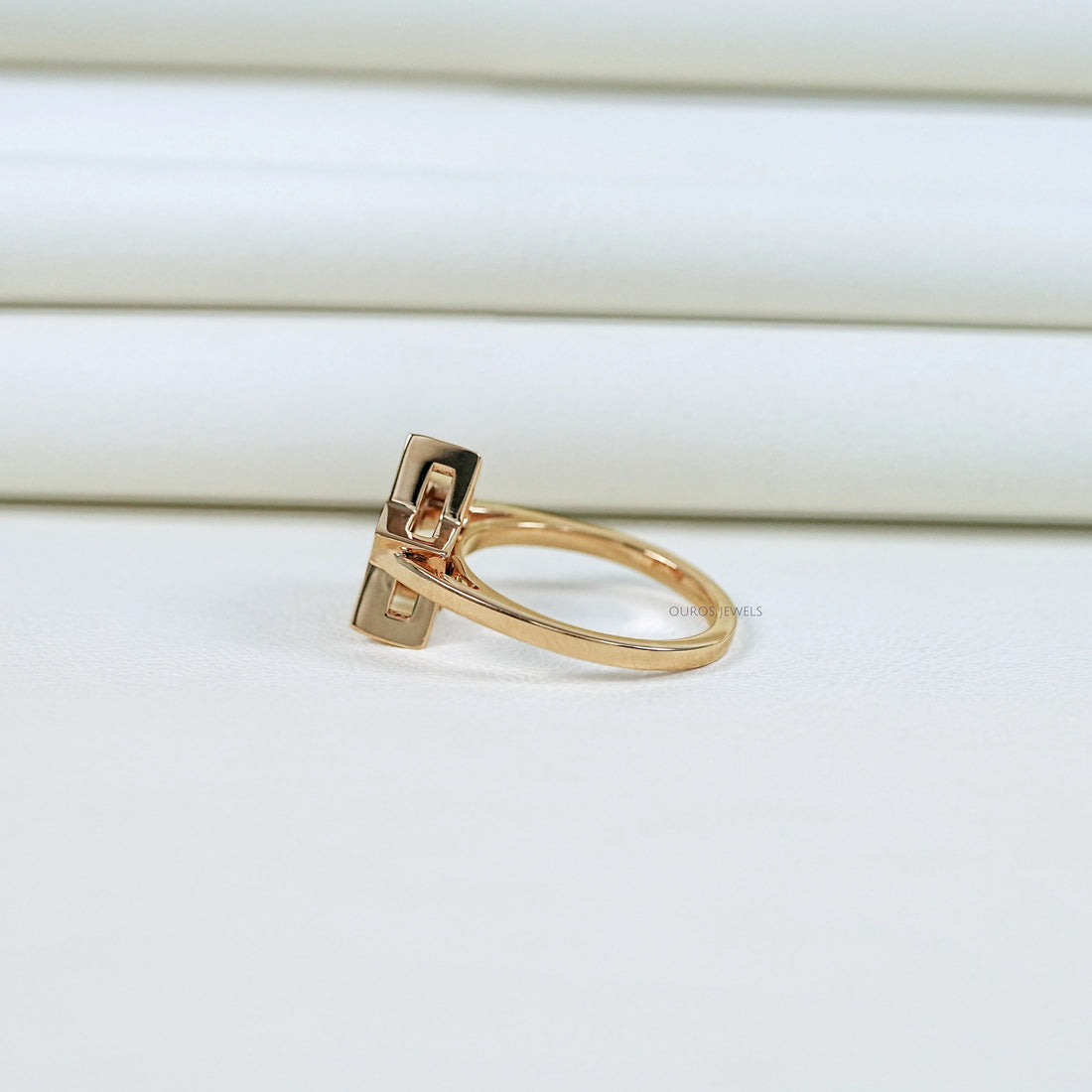 Pie Cut Bezel Setting Solitaire Engagement Ring Rings