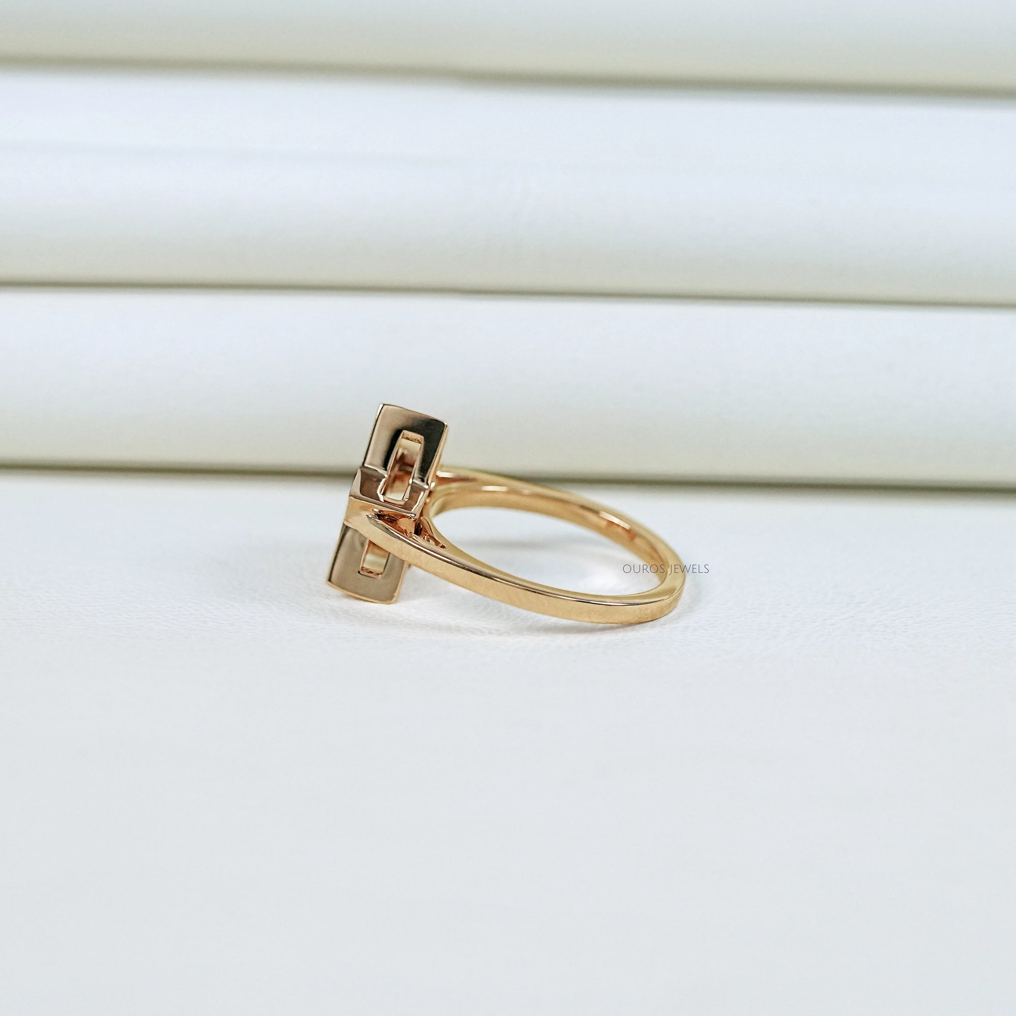 Pie Cut Bezel Setting Solitaire Engagement Ring Rings