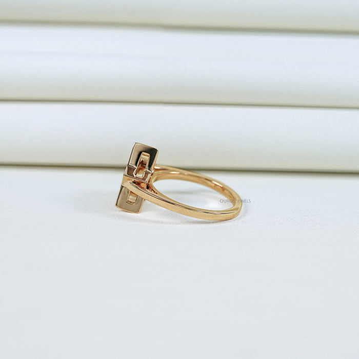 Pie Cut Bezel Setting Solitaire Engagement Ring Rings