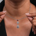 Pear Shape Double Halo Diamond Drop Pendant Necklace Necklaces