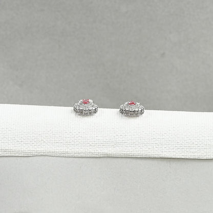 Pink Diamond Double Halo Pear Dangle Earrings Earrings