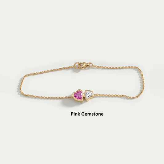 Toi Et Moi Bezel Set Lab Diamond Bracelet Bracelet