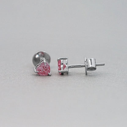 Pink Heart Cut Diamond Earrings Earring