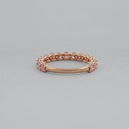 Pink And Blue Round Lab Diamond Eternity Band