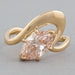 Pink Marquise Cut Lab Diamond Bypass Ring in Yellow Gold Ring