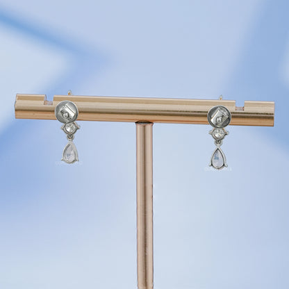 Padparadscha Pear Gemstone Drop Earrings