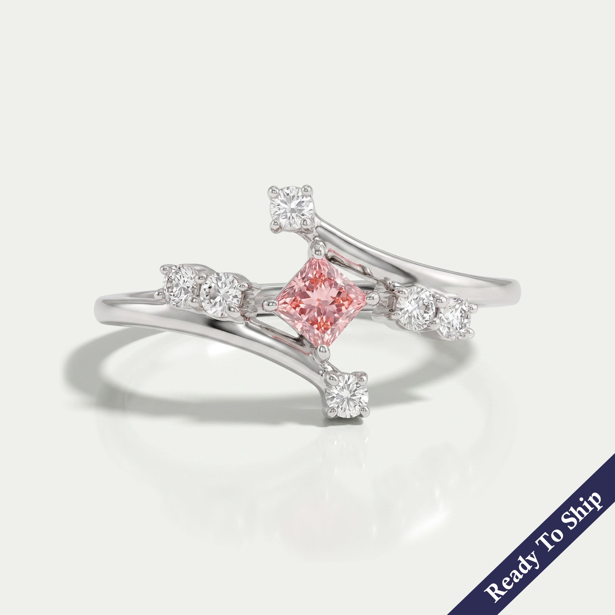 Pink Princess Diamond Bypass Ring