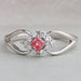 Pink Princess Cut Halo Split Shank Ring