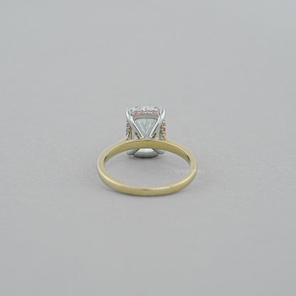 Cushion Lab Diamond Pink Hidden Halo Solitaire Ring Rings