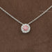 Pink Round Cut Diamond Halo Pendant Necklaces