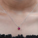 Round Shape Solitaire Lab Gemstone Pendant Necklaces