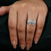 [A Women wearing Bow Shape Pink Diamond Ring]-[Ouros Jewels]