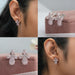 [Pink Round Floral Shape Lab Diamond Earrings]-[Ouros Jewels]