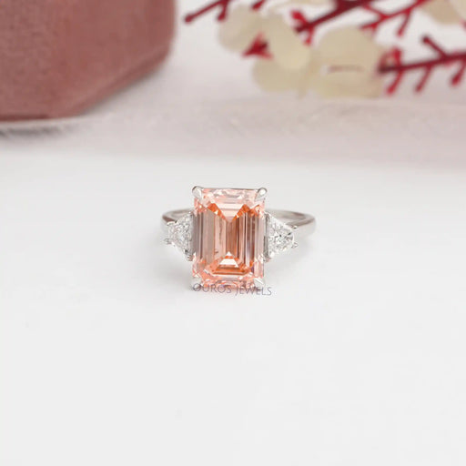 [Pink Emerald Cut Lab Diamond]-[Ouros Jewels]
