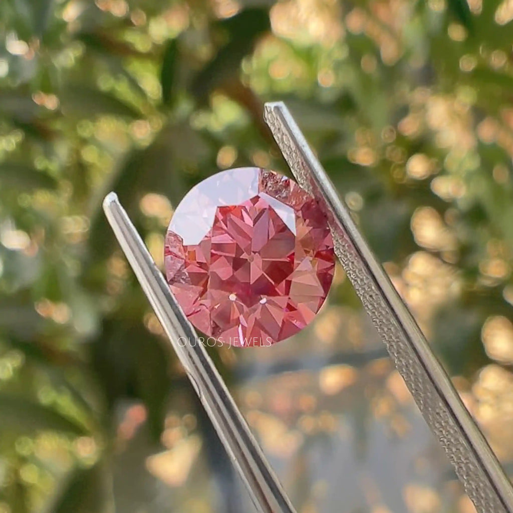 [Pink Round Cut Loose Lab Grown Diamond]-[Ouros Jewels]