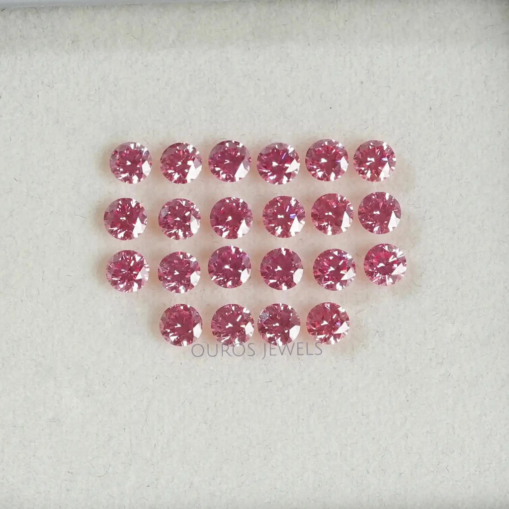 [Pink Round Cut Lab Grown Diamonds]-[Ouros Jewels]