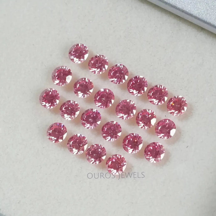 [ Pink Colored Round Diamonds]-[Ouros Jewels]