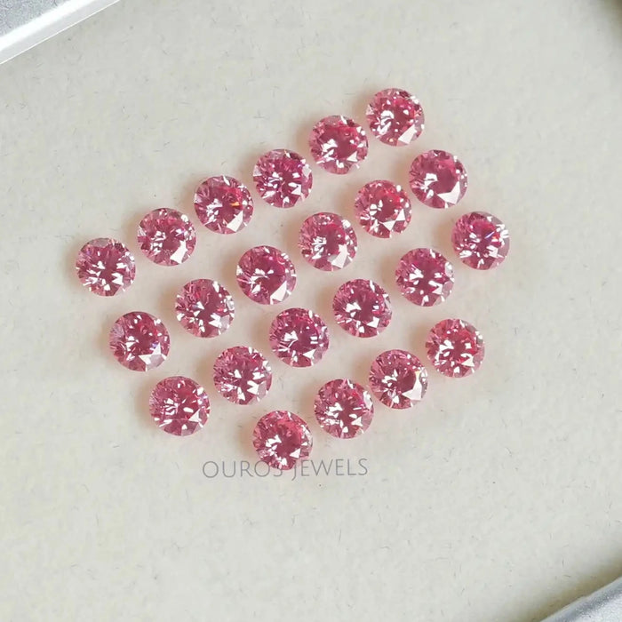 [ Pink Round Cut Loose Diamonds]-[ Ouros Jewels]