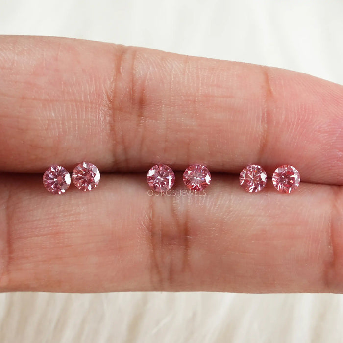 [Brilliant Cut Pink Round Shape Diamond]-[Ouros Jewels]