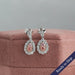 [Pink Round Cluster Diamond Drop Earrings]-[Ouros Jewels]