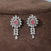 [Pink Round Diamond Earrings for Her]-[Ouros Jewels]