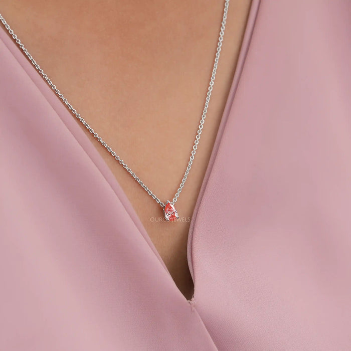 Pink Pear Diamond Necklace