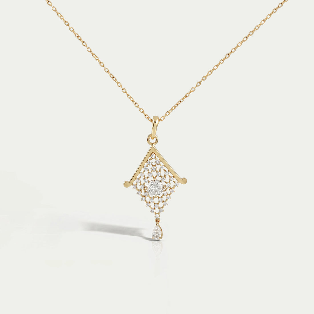 Portuguese Round Cut Lab Diamond Pendant Necklaces