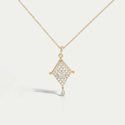 Portuguese Round Cut Lab Diamond Pendant Necklaces