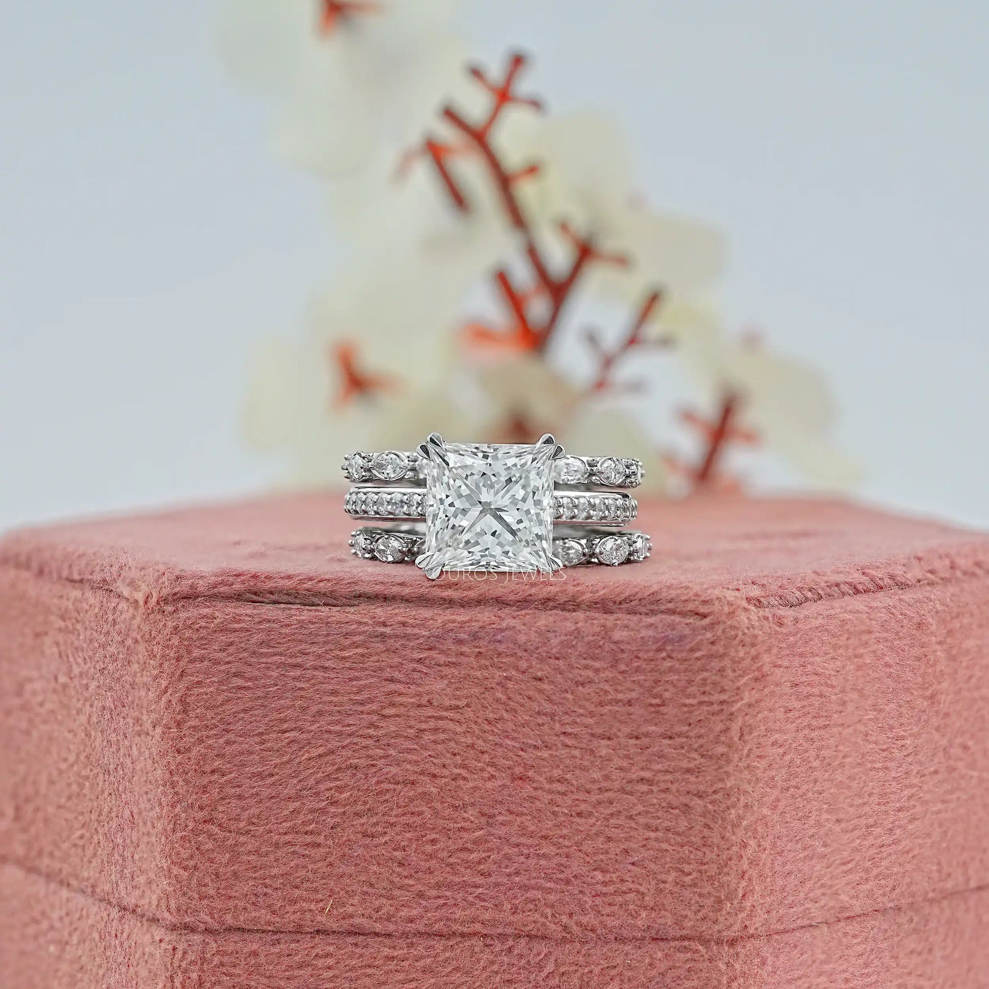 Princess Cut Diamond Wedding Bridal Ring Set
