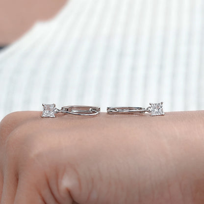 Princess Cut Drop And Dangle Earring