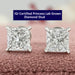 Princess Cut Lab Grown Diamond Stud Earring