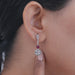 Ruby Princess Old Mine Cushion Cut Halo Dangle Earrings Earrings