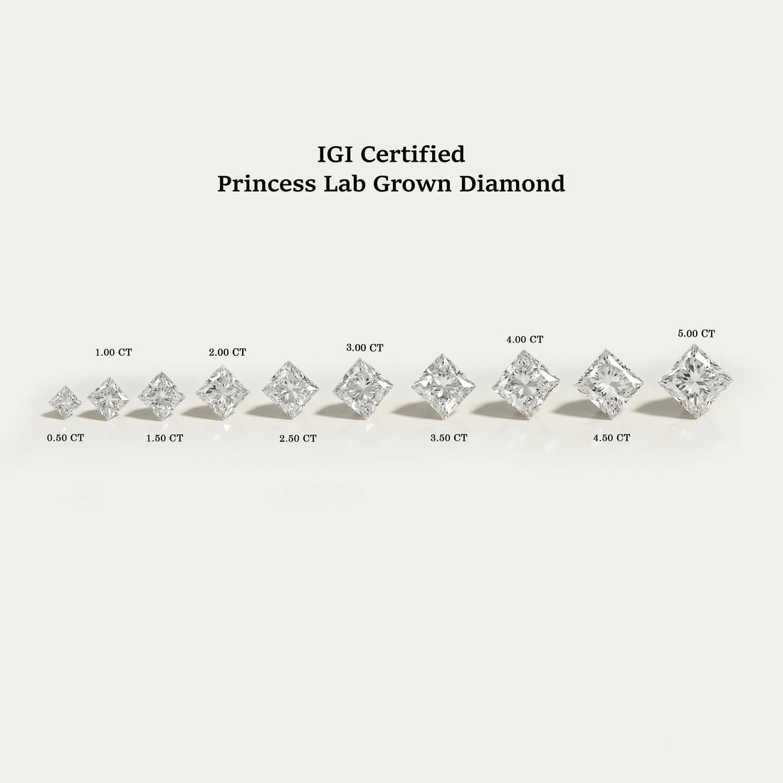 Cerified Princess Cut Lab Grown Diamond